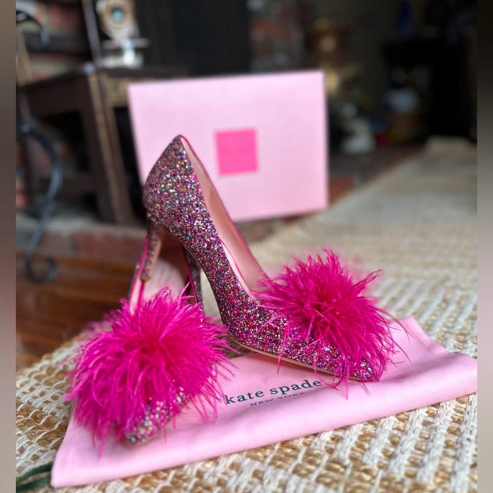 Kate Spade Marabou Pumps pink